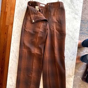 Gunex Autumn Plaid Wide Legged Trousers, Made in Italy, Size 4 US